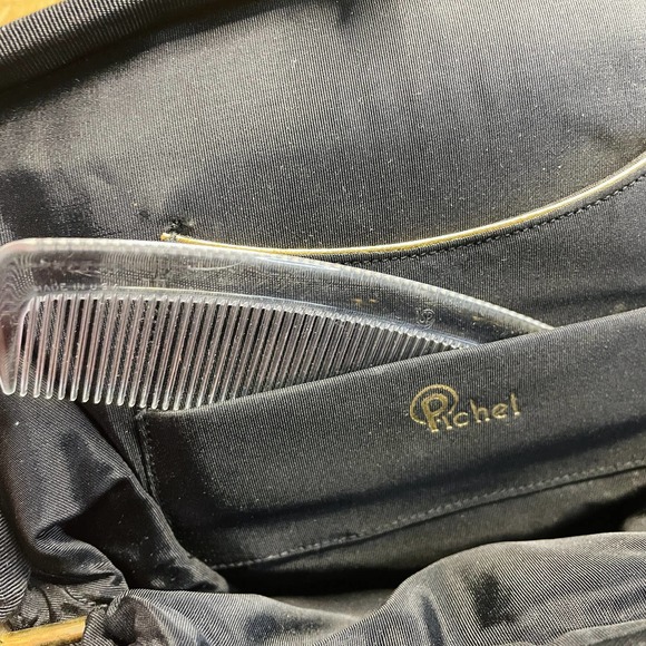 50s Pichel Inc Black Needlework Handbag - Picture 9 of 9